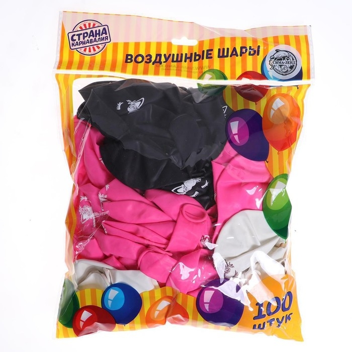 Воздушный шар латексный 12 Воздушный шар латексный 12" "Единорог-мордочка", 100 шт.