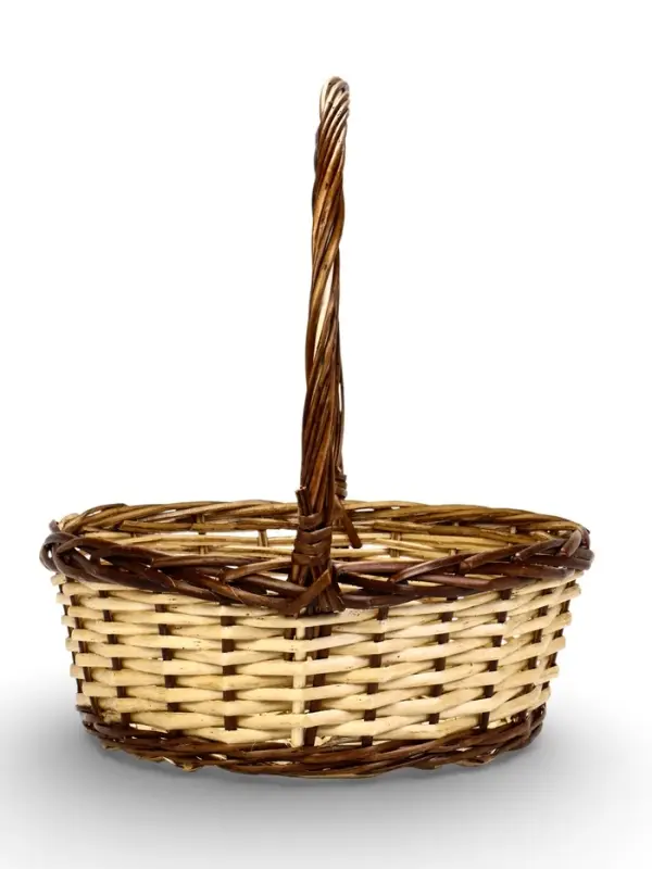 Набор корзин 3 шт ИВА 40x40x16 34х34x14 30х30x12 см ПЛЕТ ручка h=20/18/16 см корич