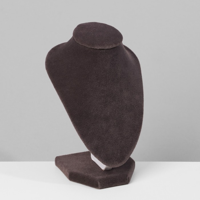 Бюст для украшений, 10×7,5×15 см, h=15 см, флок, цвет серый графит Бюст для украшений, 10×7,5×15 см, h=15 см, флок, цвет серый графит