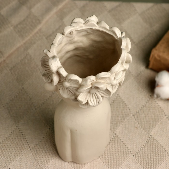 Кашпо - ваза Кашпо - ваза "Мальчик с венком" бежевое, 23*10*12см