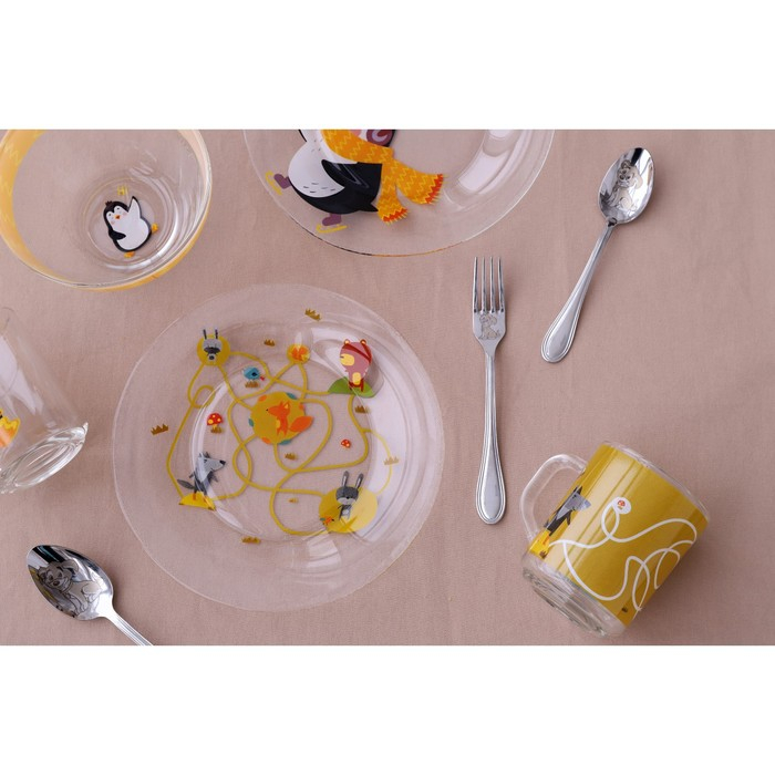 Набор детской посуды Доляна «Лесные забавы», 3 предмета: миска 450 мл, тарелка d=20 см, кружка 200 мл Набор детской посуды Доляна «Лесные забавы», 3 предмета: миска 450 мл, тарелка d=20 см, кружка 200 мл