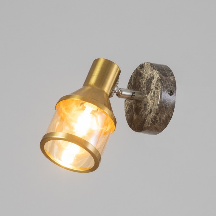Спот Спот "Никс" 1x40Вт E14 Бронза, черный мрамор 10х17х16см