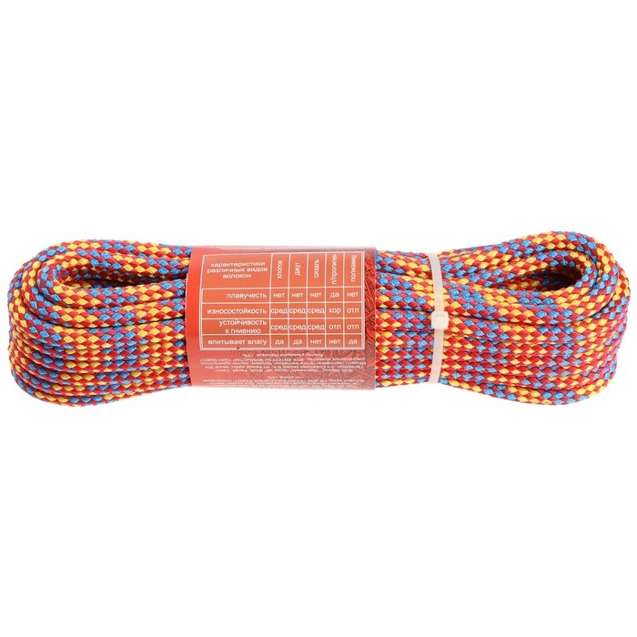 Шнур капрон.24-х прядный  8,0 мм цветной 10 м Шнур капрон.24-х прядный  8,0 мм цветной 10 м