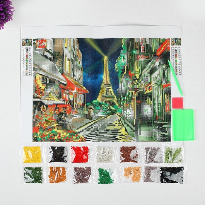 Алмазная мозаика с частичным заполнением «Париж», 30 х 40 см, холст, ёмкость. Набор для творчества Алмазная мозаика с частичным заполнением «Париж», 30 х 40 см, холст, ёмкость. Набор для творчества