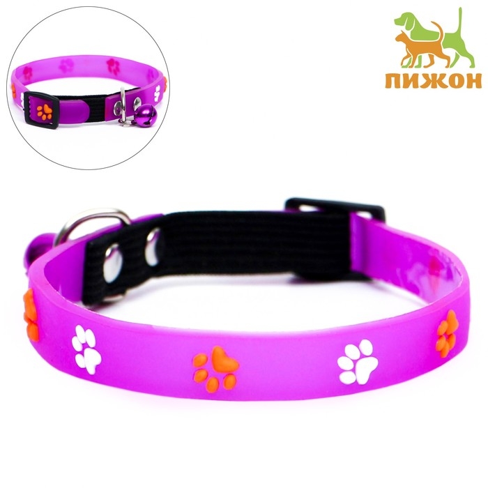 Ошейник кошачий с лапками, 29 х 1 см, микс цветов Ошейник кошачий с лапками, 29 х 1 см, микс цветов