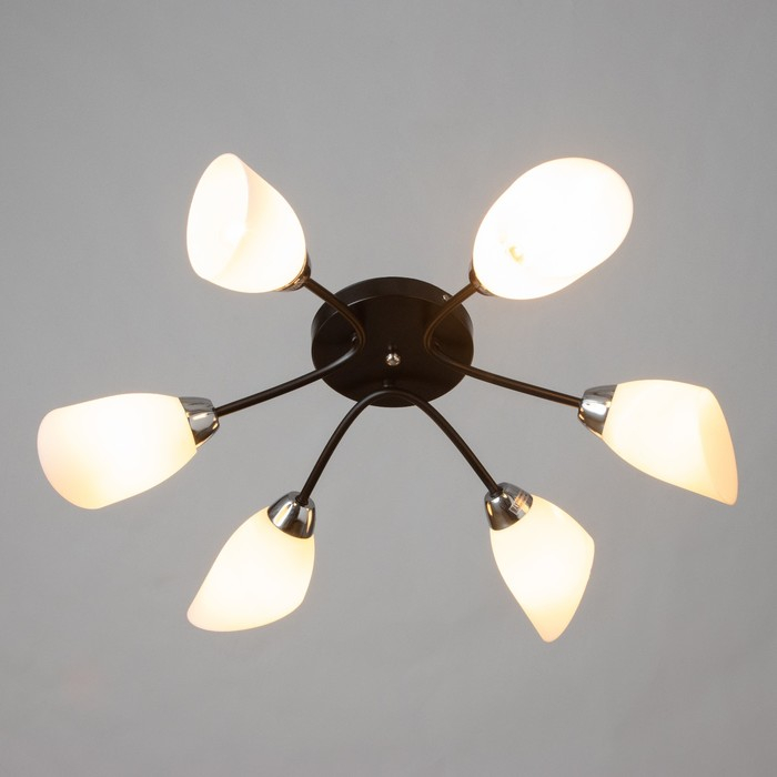 Люстра Люстра "Барра" 6х60Вт E14 черный-хром 74х74х19 см.