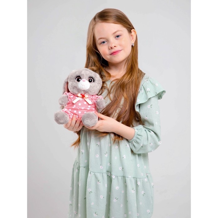 Мягкая игрушка «Зайка Ла-Пу-Ля в камбинизоне с короной», цвет серый, 20см Мягкая игрушка «Зайка Ла-Пу-Ля в камбинизоне с короной», цвет серый, 20см