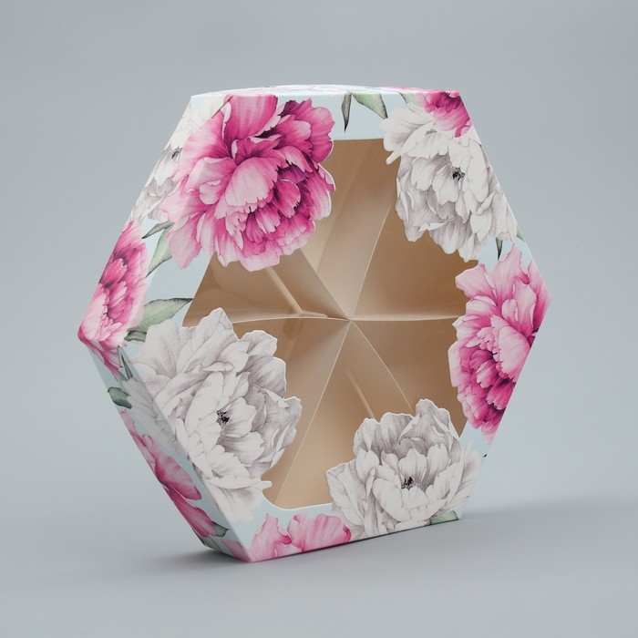 Коробка кондитерская, упаковка, «Пионы», 23 х 23х 4 см Коробка кондитерская, упаковка, «Пионы», 23 х 23х 4 см
