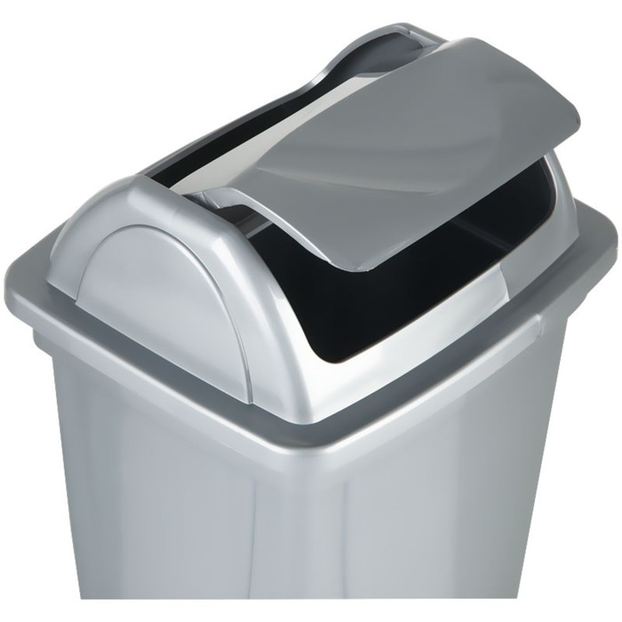 Корзина для бумаг Стамм, 12 литров, цельная с вращающейся крышкой, серый металлик Корзина для бумаг Стамм, 12 литров, цельная с вращающейся крышкой, серый металлик