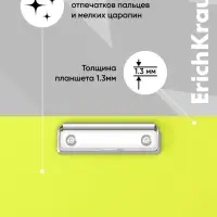 Планшет пластиковый с зажимом А4, 1.3 мм, ErichKrause Matt Neon, микс