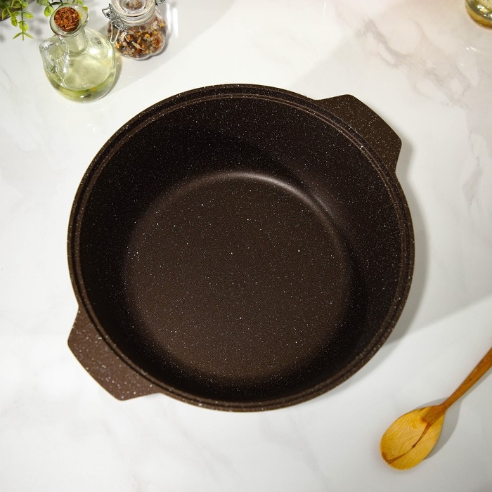 Жаровня, 5 л, d=30 см, антипригарное покрытие, цвет кофейный мрамор Жаровня, 5 л, d=30 см, антипригарное покрытие, цвет кофейный мрамор