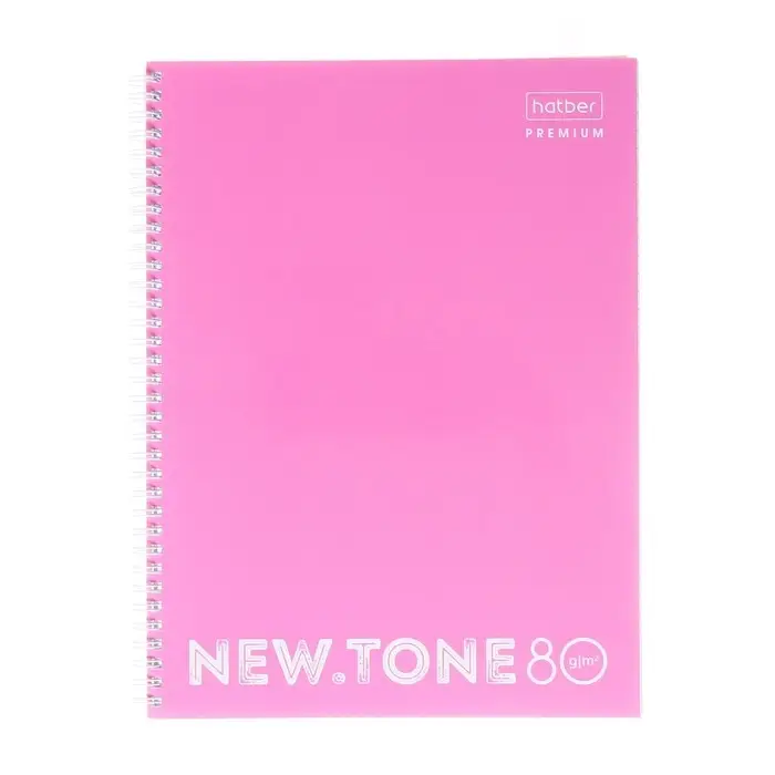 Тетрадь А4, 80 листов в линейку, на гребне NEWtone PASTEL ПИОН, обложка мелованный картон, глянцевая ламинация, блок 80 г/м2