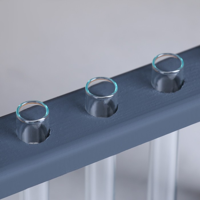 Кашпо деревянное 26×5×40 см с 5 колбами 15 см "Рамка Экстра Слим", чёрный Дарим Красиво