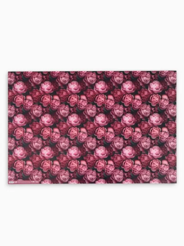 Бумага упаковочная, глянцевая &laquo;Пионы&raquo; 60&times;90 см