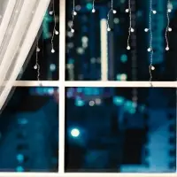 Гирлянда &laquo;Бахрома&raquo; 1.8&times;0.5 м с насадками &laquo;Шарики&raquo;, IP20, прозрачная нить, 48 LED, свечение мульти (RG/RB), мигание, 220 В