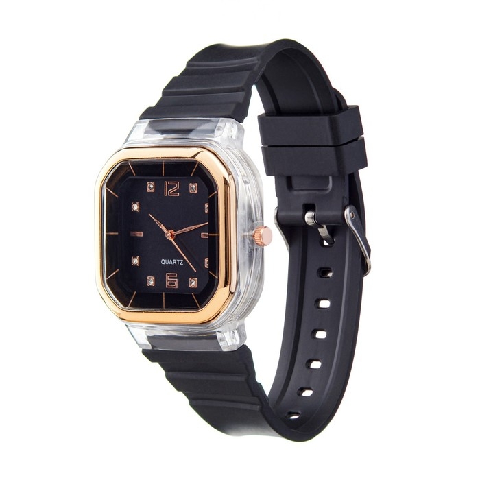 Часы наручные кварцевые женские, 4.1 х 4.1 см, ремешок силикон, черные Часы наручные кварцевые женские, 4.1 х 4.1 см, ремешок силикон, черные