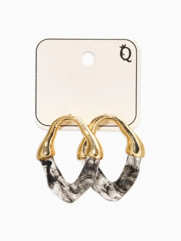 Серьги акрил "Столоктиты", цвет чёрный прозрачный в золоте