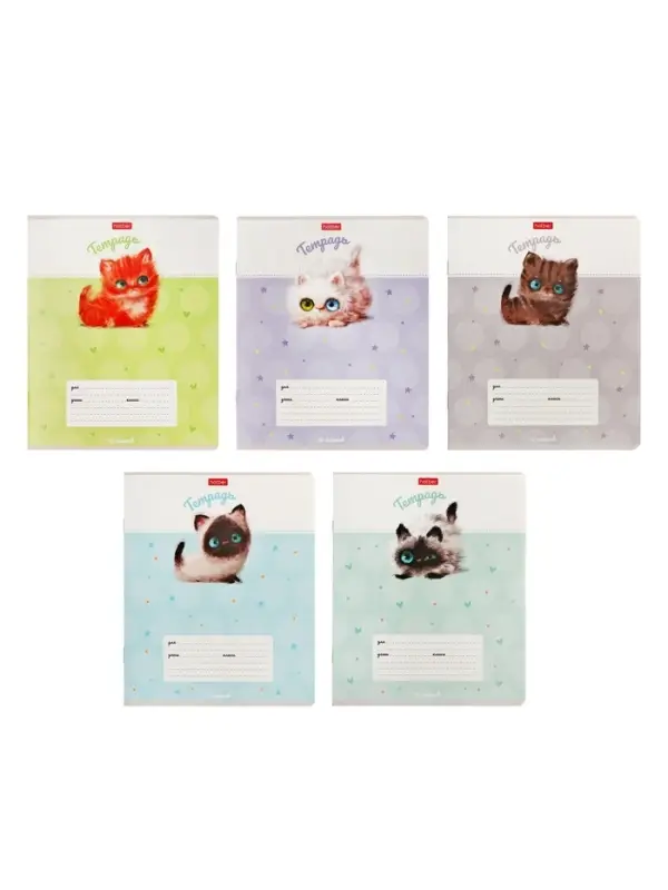 Тетрадь 12л кл Тетрадь 12л кл "Кошарики", на скобе, обл мел карт, скругл углы