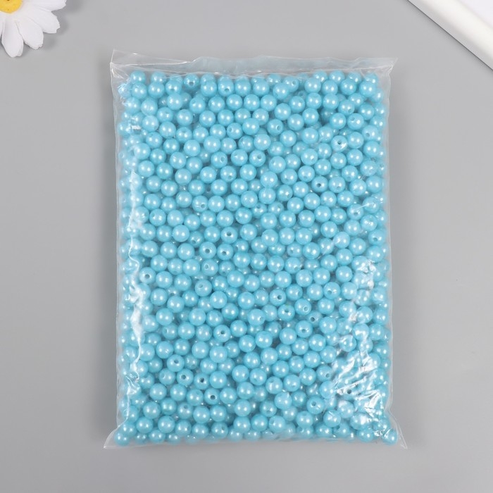 Набор бусин Набор бусин "Жемчуг" d 8 мм, 250 гр, серо-голубой