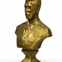 Бюст &laquo;Сталин И.В.&raquo;, фигурка гипс, состаренная латунь, 13&times;9&times;5 см