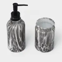 Набор аксессуаров для ванной комнаты SAVANNA, 2 предмета, дозатор, стакан, серый