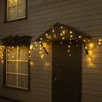 Гирлянда &laquo;Бахрома&raquo; 25&times;0.7 м, IP44, УМС, тёмная нить, 450 LED, свечение тёплое белое, 220 В