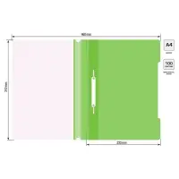 Папка-скоросшиватель Calligrata, А4, 120 мкм, салатовая, прозрачный верх