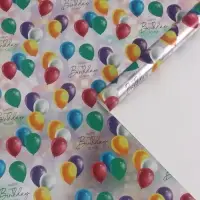 Бумага упаковочная глянцевая с фольгированием Happy Birthday, 70&times;100 см