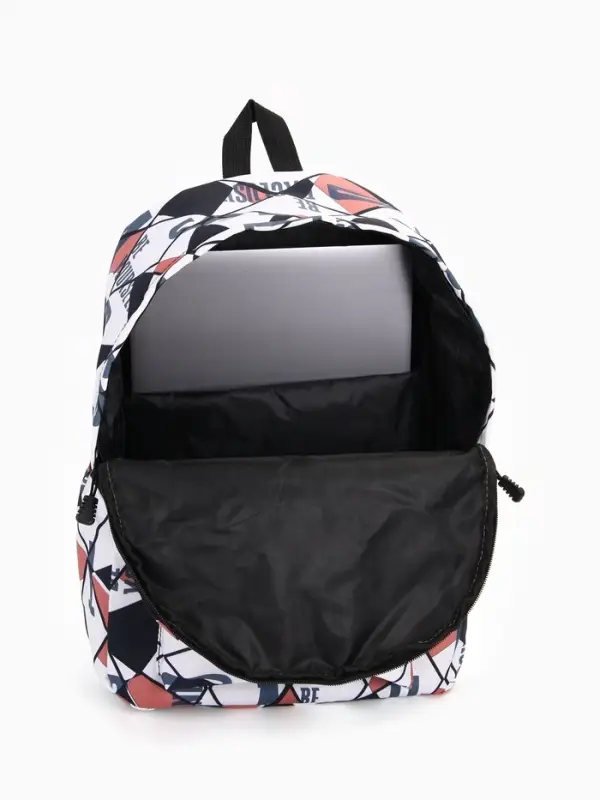 Рюкзак школьный на молнии, с карманами, с принтом, размер 30&times;13&times;42 см, красный