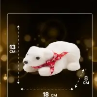 Фигура светодиодная &laquo;Мишка&raquo;, 15 LED, 18&times;13&times;8 см, постоянное свечение, от батареек, свечение тёплое белое