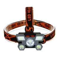 Фонарь налобный тм ЕРМАК, 6 + 3 LED, 4 режима, 87х50х58мм, 1200мАч, USB кабель, пластик