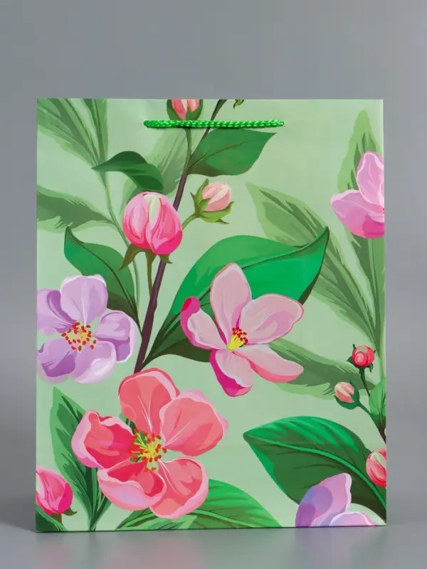 Пакет подарочный "Весеннее признание" ламинированный 26 х 12 х 32 см