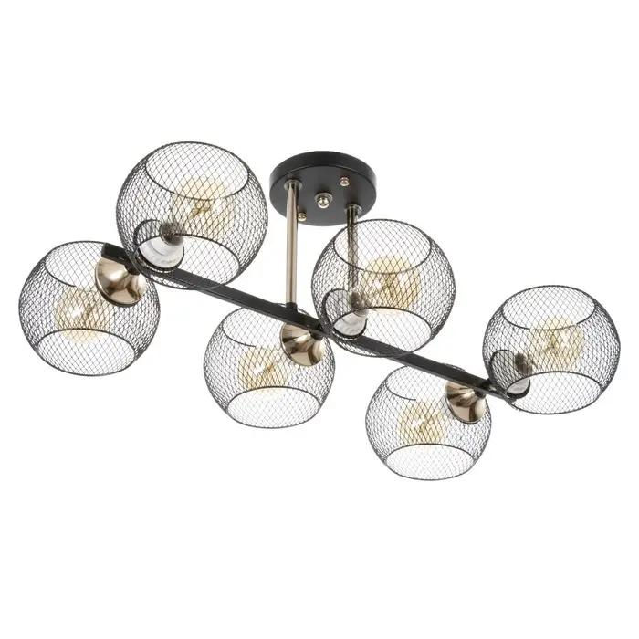 Светильник потолочный BayerLux &laquo;Эстэт&raquo;, люстра 6хЕ27, 40 Вт, чёрный, 58&times;36&times;23.5 см