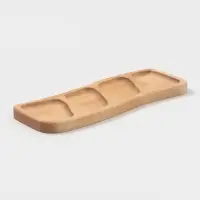 Менажница прямоугольная Доляна, 30&times;10&times;1.8 см, 4 секции, дерево берёза