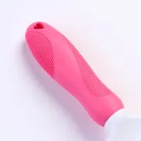 Щётка для вычёсывания шерсти, 8&times;17, с удлиненными силиконовыми зубцами и массажным эффектом, пластик, розовая