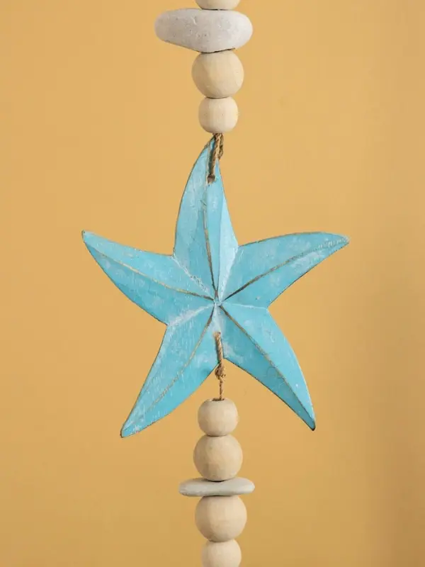 Подвеска декоративная «Звёздочки», 13×2×100 см, дерево, камень, голубая Подвеска декоративная «Звёздочки», 13×2×100 см, дерево, камень, голубая