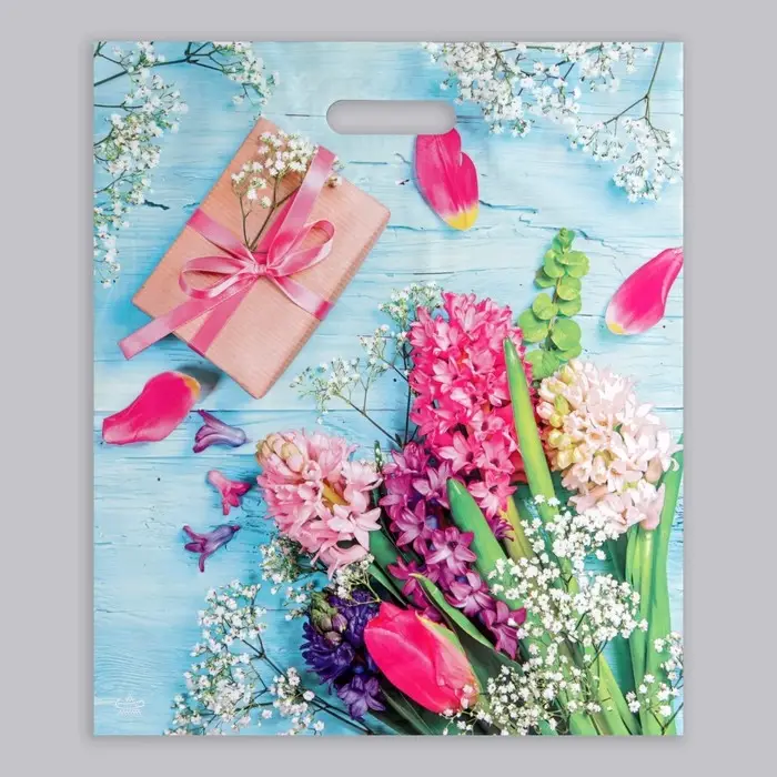 Пакет «Яркие гиацинты», полиэтиленовый, с вырубной ручкой, 38×45 см, 60 мкм Пакет «Яркие гиацинты», полиэтиленовый, с вырубной ручкой, 38×45 см, 60 мкм