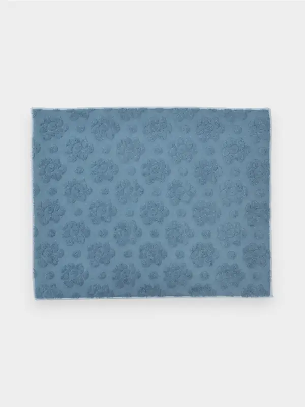 Коврик для сушки посуды "Цветы" 50х38 см, цвет синий