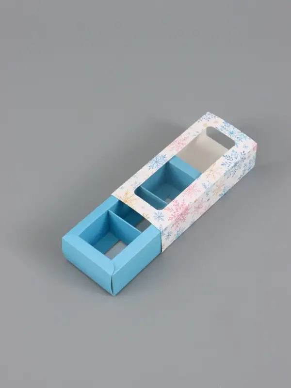 Коробка для 3 конфет &laquo;Снежинки&raquo;, 13.3&times;3.3&times;5.8 см