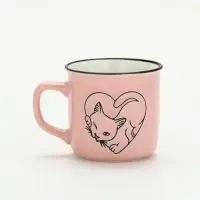 Кружка чайная керамическая &laquo;Котик&raquo;, 210 мл, ручная работа