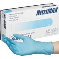 Перчатки нитрил. н/с. н/о, голубые 150 NitriMax (M) 50п/уп,3 р