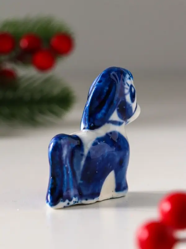 Сувенир  Сувенир "Конь Ураган", 5х5 см, гжель