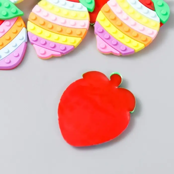 Декор для творчества резина "Клубника и лимон" набор 16 шт 3,5х2,5 см