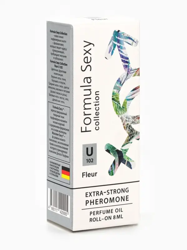 Парфюмерное масло женское с феромонами Formula Sexy Collection Fleur U102, 8 мл (по мотивам Fleur Narcotique (Ex Nihilo)