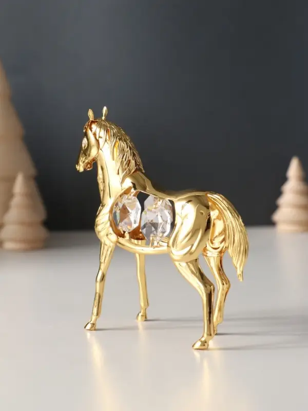 Сувенир  Лошадь с 4-мя хрусталиками, 9х3х9 см. Сувенир  Лошадь с 4-мя хрусталиками, 9х3х9 см.