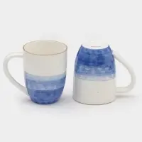 Набор посуды Доляна &laquo;Космос&raquo;, 16 предметов: 4 тарелки d=21 см, 4 тарелки d=27.5 см, 4 миски d=13 см, 4 кружки 400 мл, фарфор, белый, синий