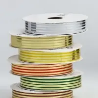 Лента упаковочная для декора и подарков, с металлическим блеском, МИКС, 1.2 см &times; 5 м&plusmn;5%