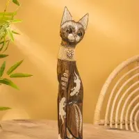 Сувенир «Кошка», 60×14×6 см, дерево, коричневый, МИКС