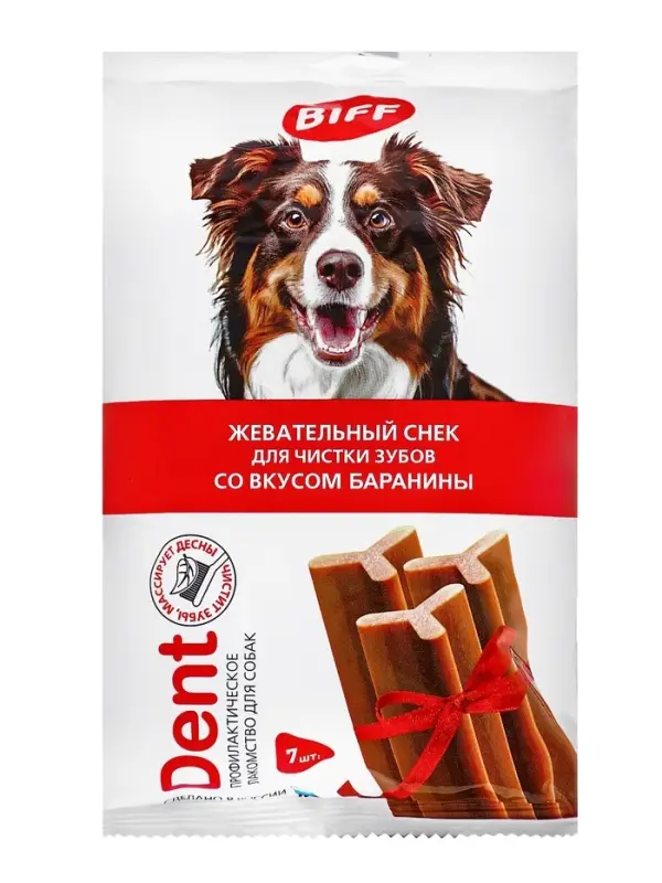 Жевательный снек Biff DENT со вкусом баранины для собак крупных пород, 270 г
