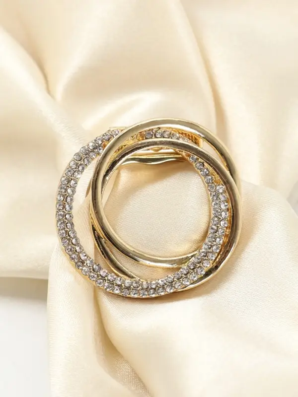 Зажим для платка &laquo;Круг&raquo;, белый в золоте